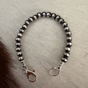 ❤️ 4” 4mm Navajo Desert Pearl / Beads Necklace EXTENDER Sterling Silver